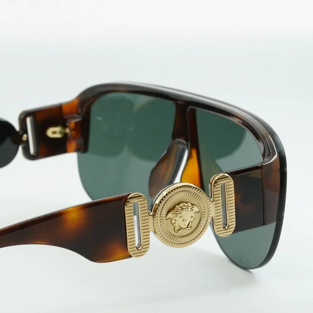 💯 NEW VERSACE VE4391 531771 HAVANA DARK GREEN MASK SUNGLASSES - Picture 5 of 12